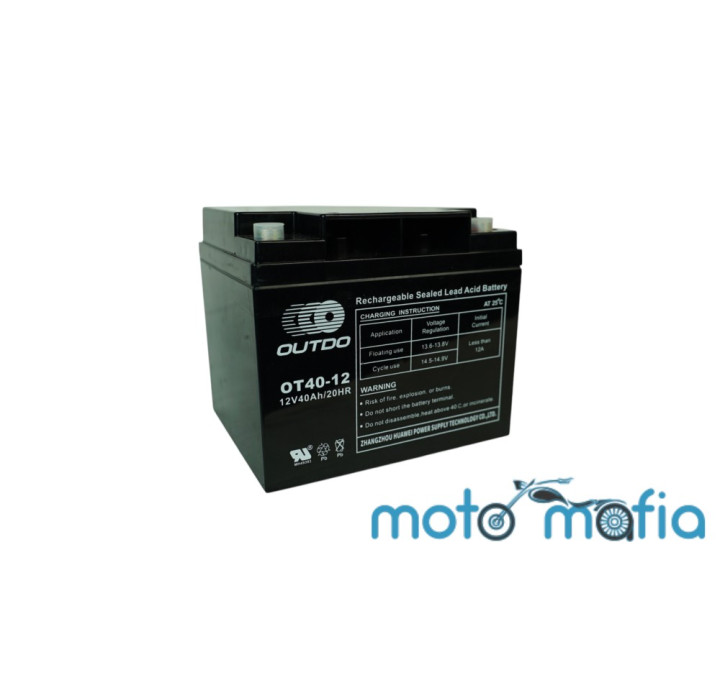 Аккумулятор тяговый 12V40A "OUTDO".(ОТ40-12)