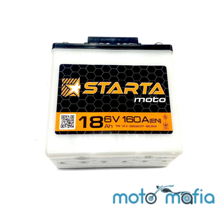 Аккумулятор 6V18A сухо заряженный "STARTA". Производство Украина.