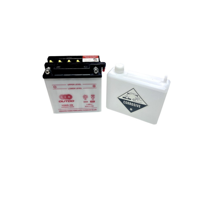 Аккумулятор 12V9A сухо заряженный с электоролитом в комплекте